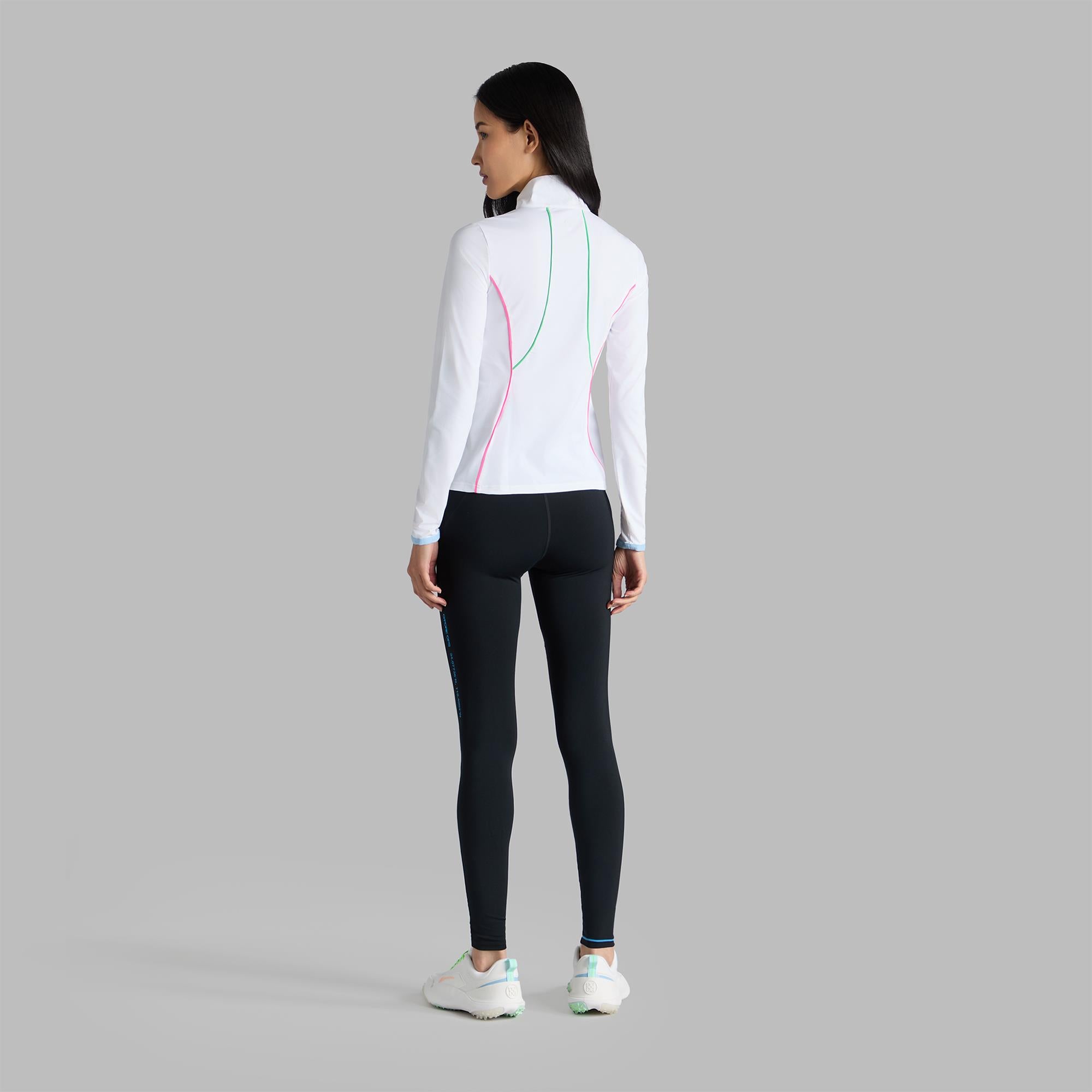 G/FORE Stretch Nylon Interlock Tipped Ladies Golf Mid Layer Snow